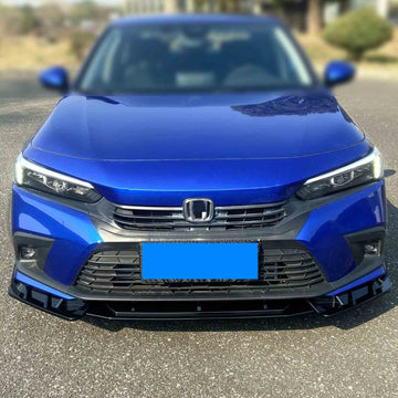 MMOMOTORSPORT Front Lip For 2022 2023 2024 11th Gen Honda Civic ABS 3 Pieces Front Bumper Lip Spoiler Splitter